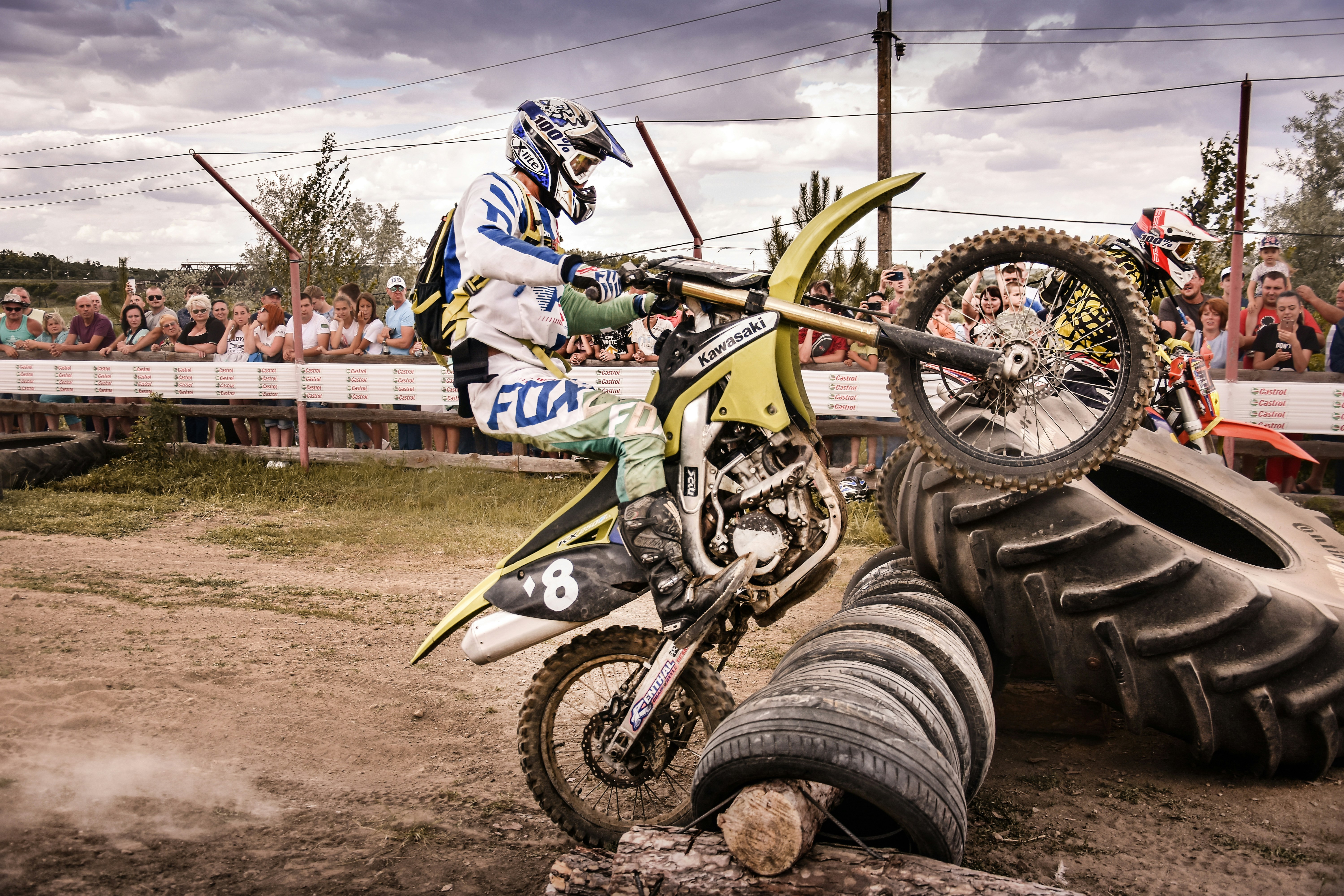 orange and white dirt bike
