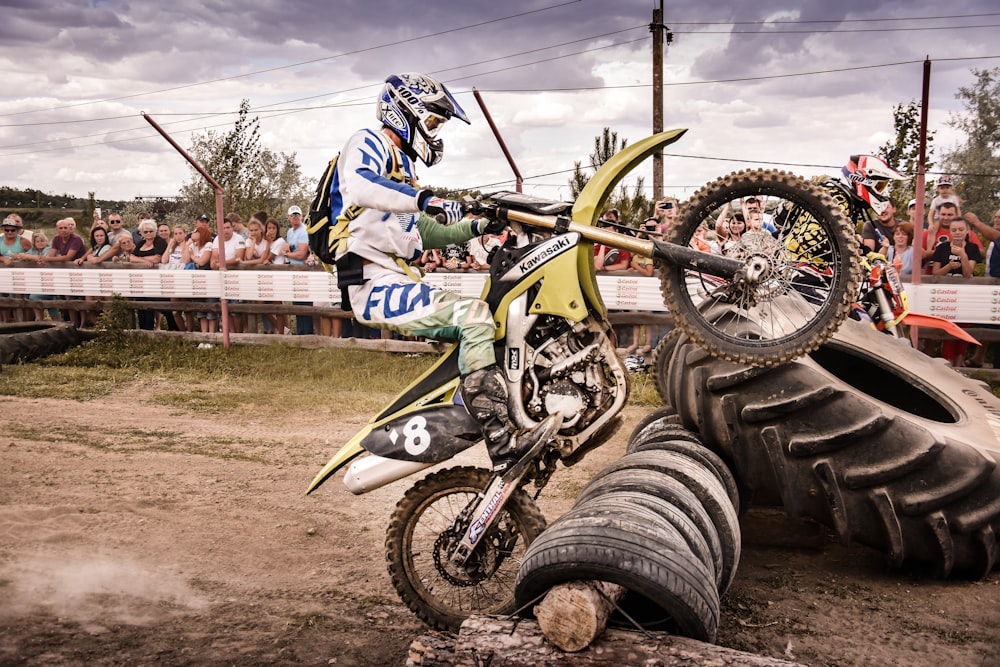 man riding motocross