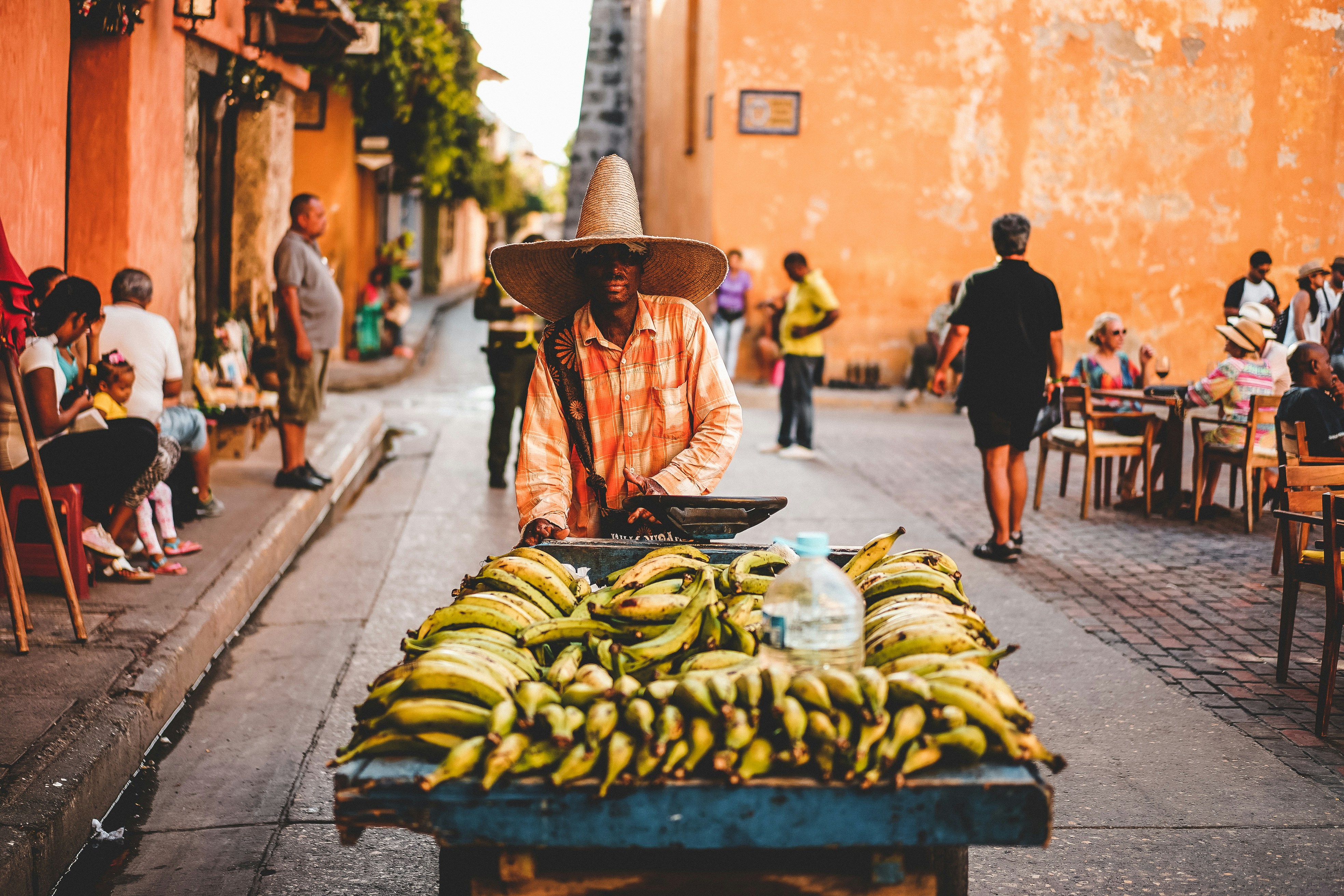 yellow banana fruits in cart