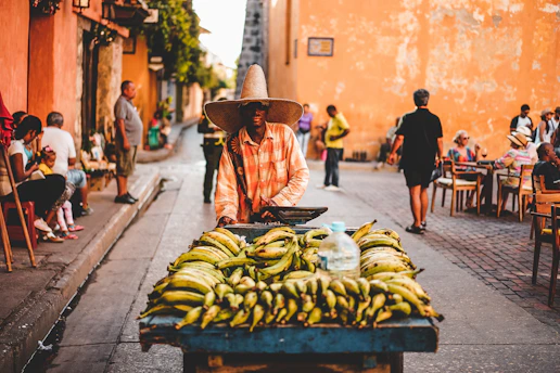 yellow banana fruits in cart