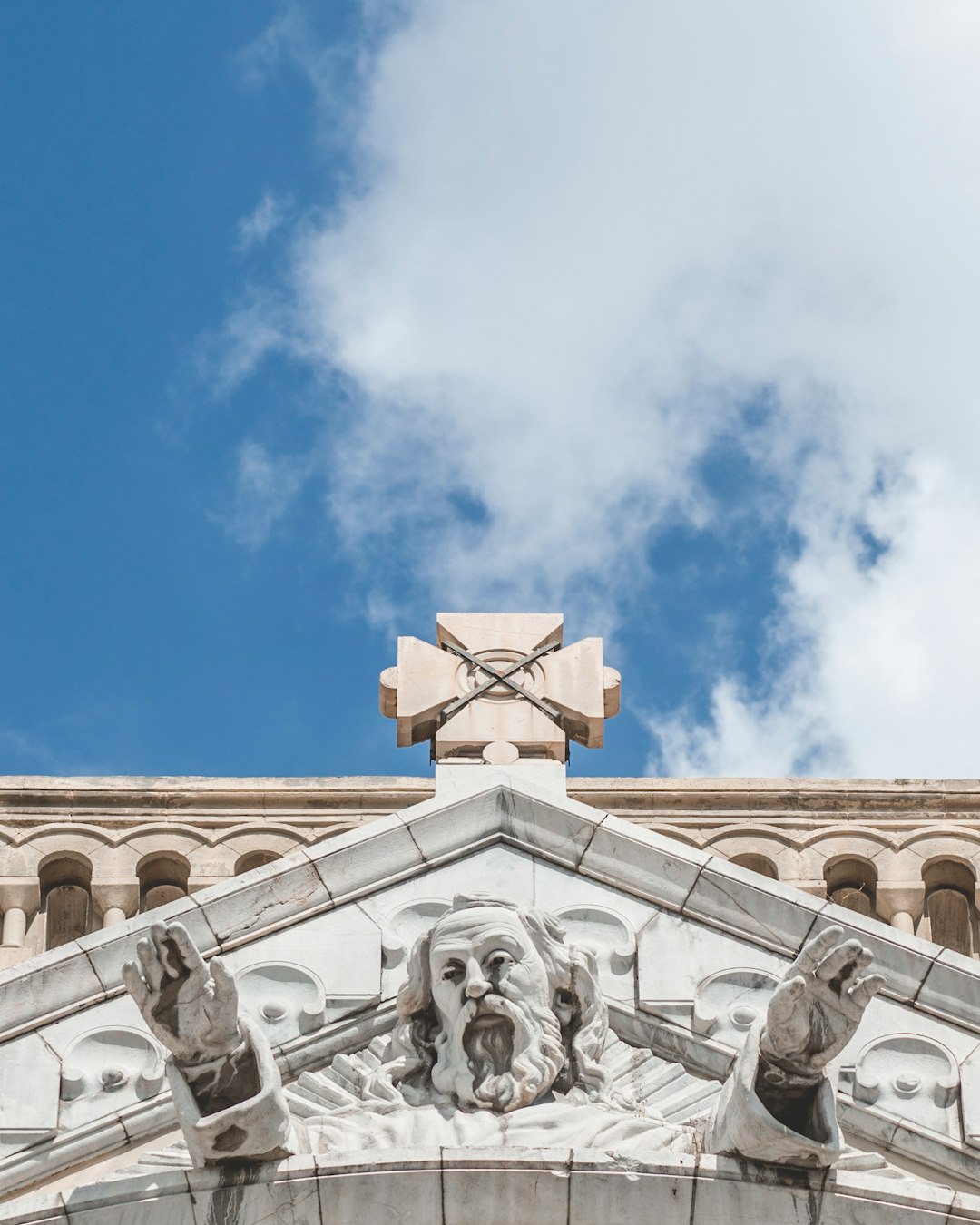 photo of white painted cathedral