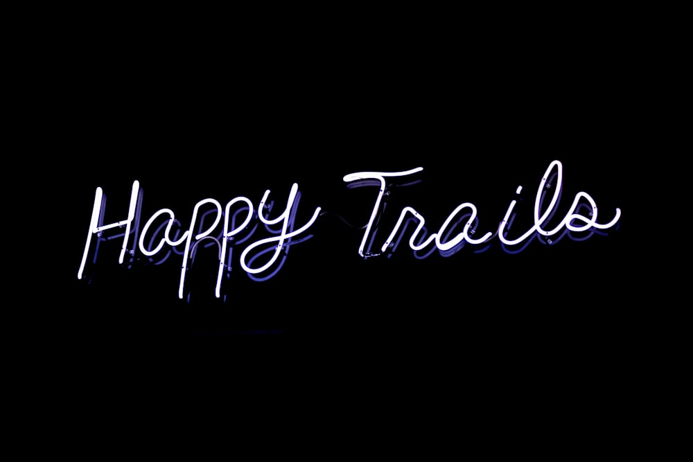 white happy trails text