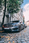 parked gray Mercedes car