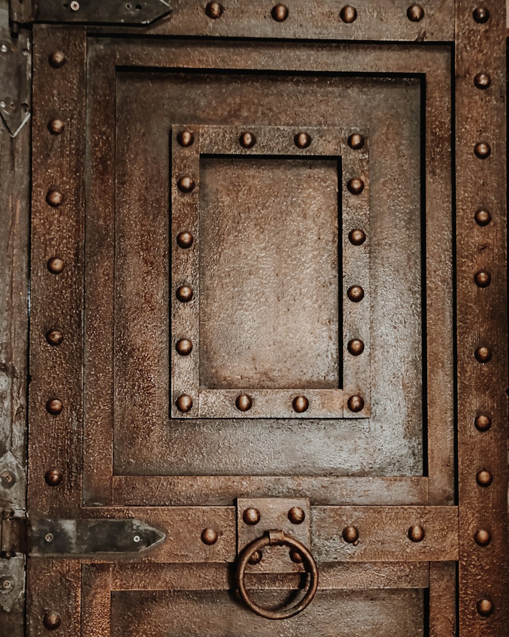 brown steel door