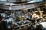 selective focus photography of gray engine