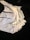 A reflective jacket is displayed with its inside lining exposed. The outer surface has a shiny, metallic appearance, while the lining features a dotted pattern. The jacket includes visible zippers and appears crumpled and spread out against a dark background.