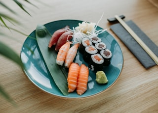 sushi on plate