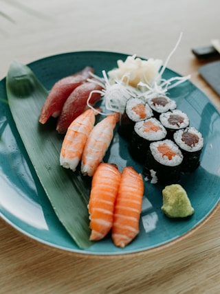 sushi on plate