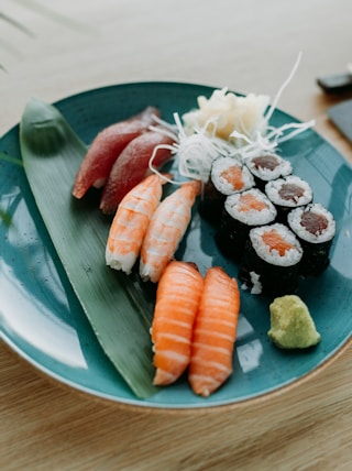 sushi on plate