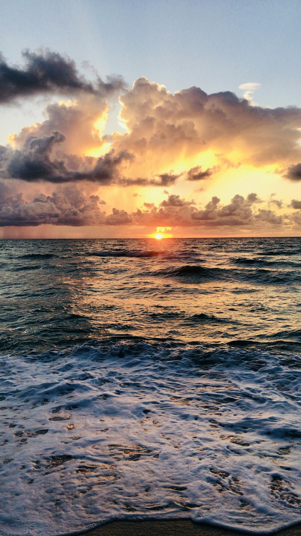 ocean under cloudy sky