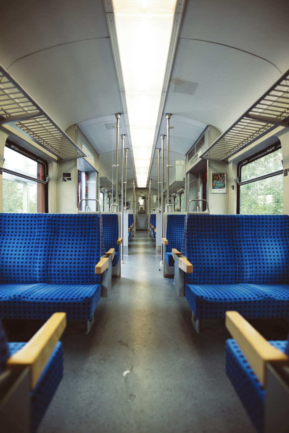 blue train seats