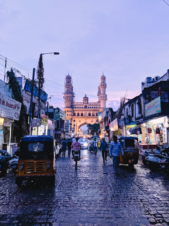 cars on road in Charminar India