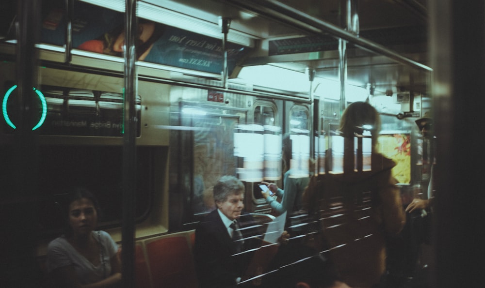 man sitting on train