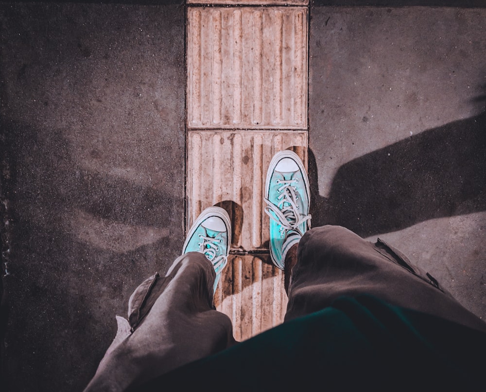 white-and-light-blue sneakers