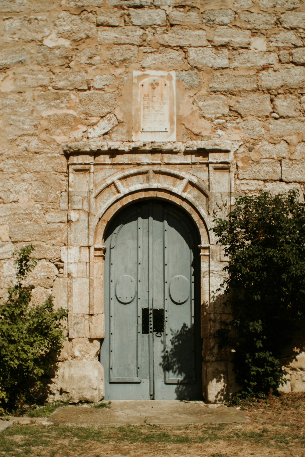 closed gray metal door