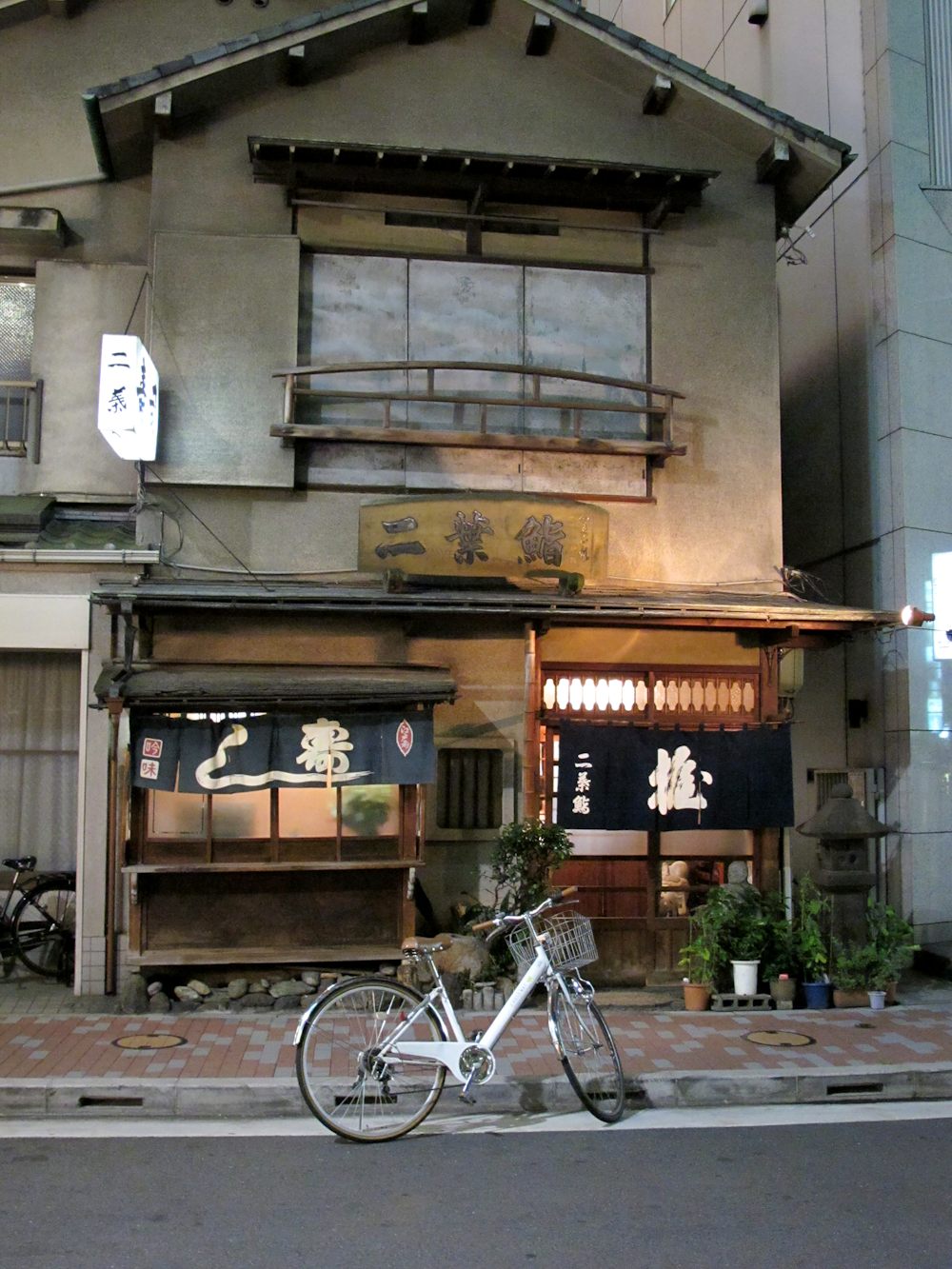 parked bike in front of building