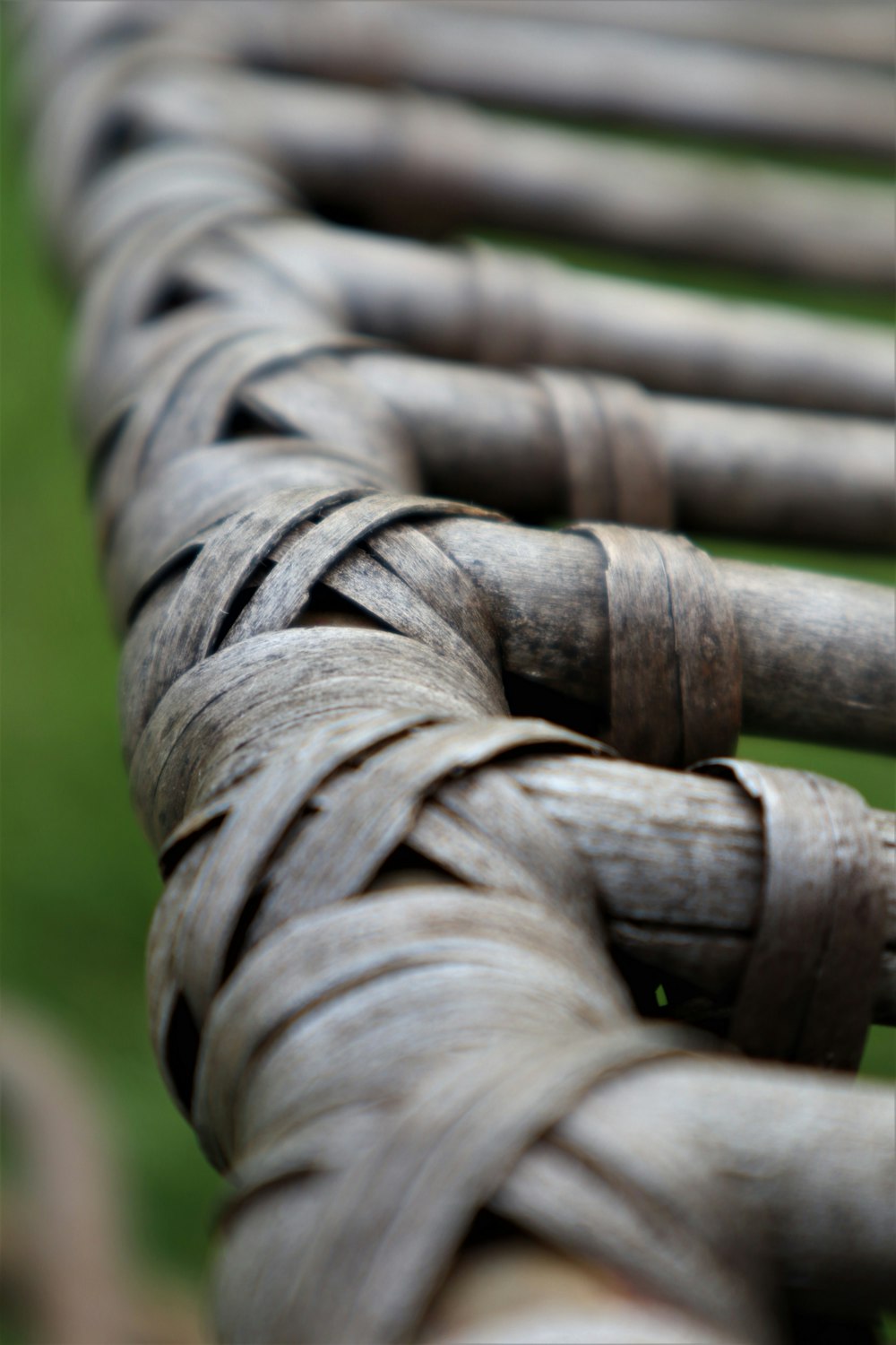 a close up of a rope on a fence