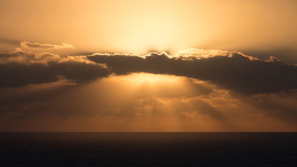 white clouds with sunset