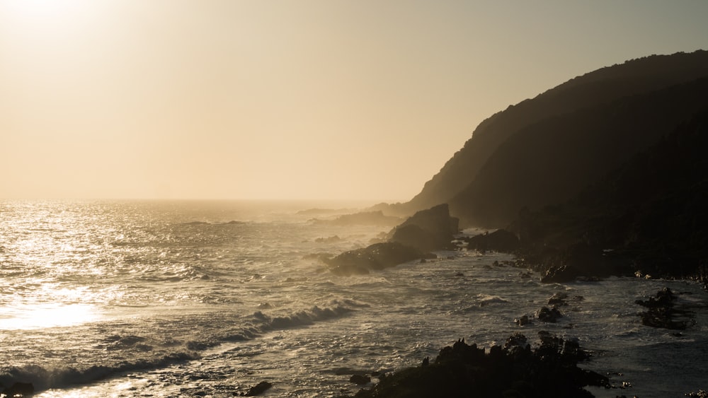 cliff beside ocean