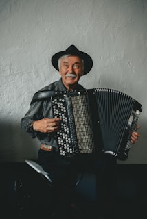 man playing musical instrument