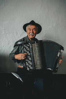 man playing musical instrument
