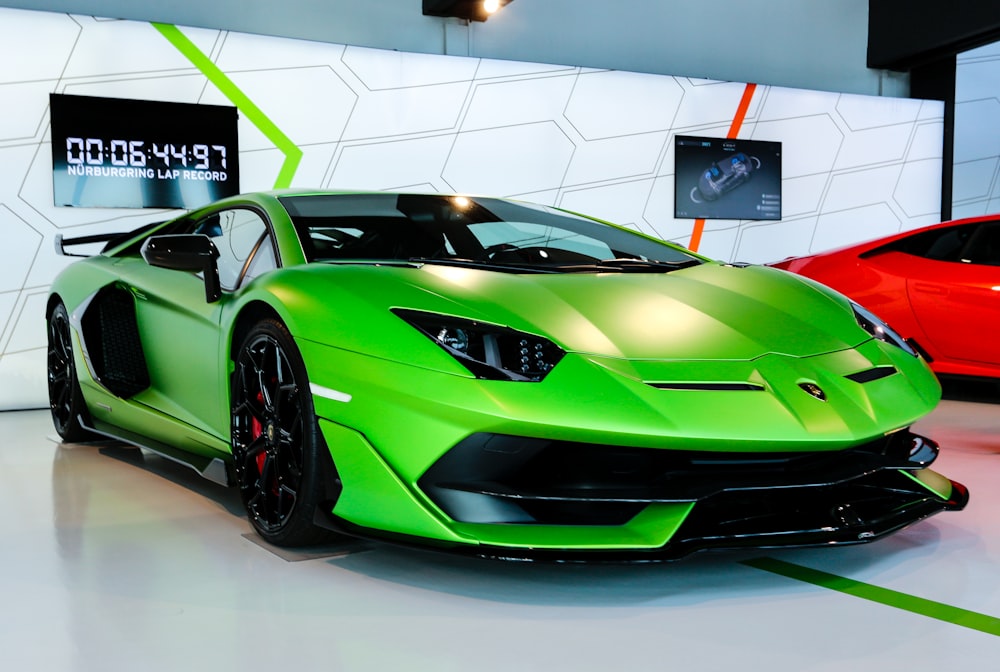 green Lamborghini coupe