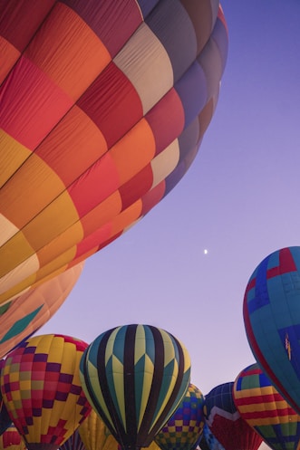 assoted-color of hot air balloons