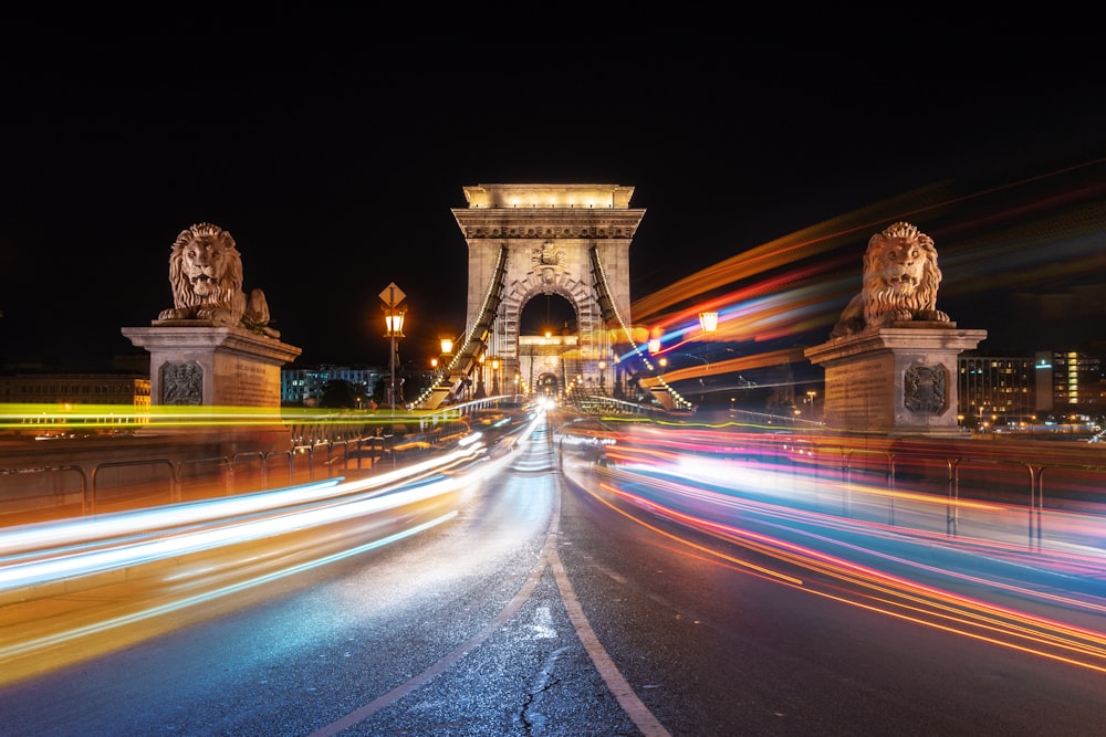 timelapse photography of road during nighttime