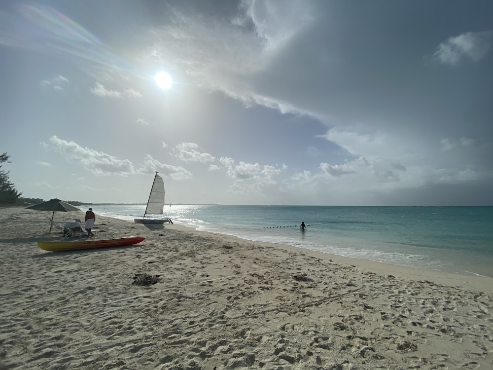 sailboat on shore