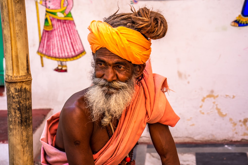 man in orange turban