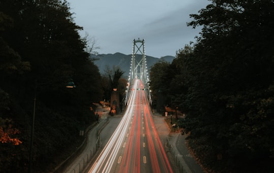 timelapse photography of black and gray road in Stanley Park Canada