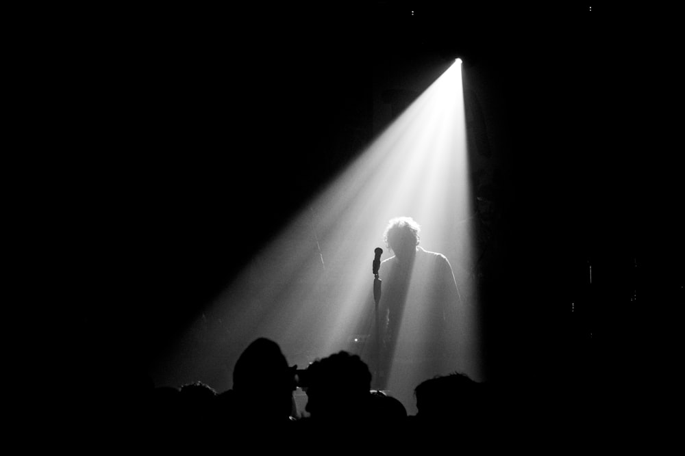 silhouette of microphone