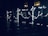 Illuminated constellation signs and symbols appear on glass panels, each featuring zodiac names and date ranges. The panels glow with bright outlines depicting stars and connecting lines against a dark backdrop. Surrounding reflective surfaces suggest a nighttime urban setting.