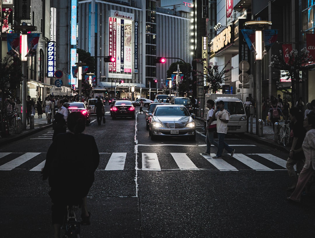 person walking on the pedestal lane