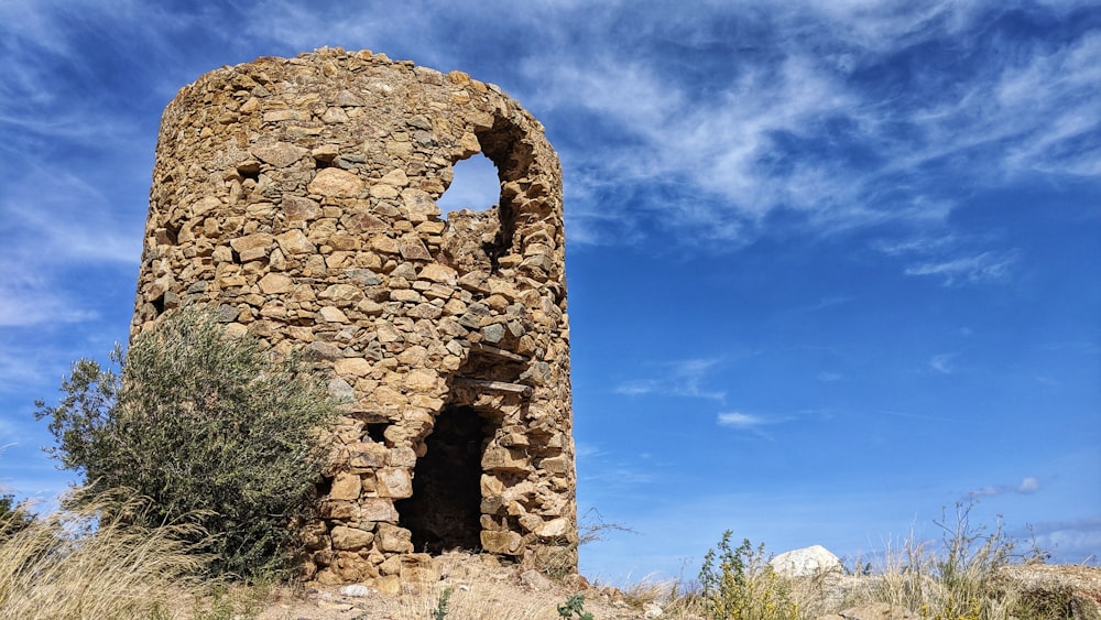 round brown stone tower ruin