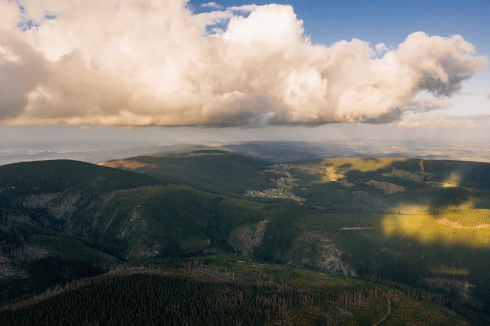 aerial photo of mountain