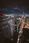 high rise buildings during nighttime