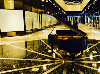 A securely stored piano in a clean, climate-controlled storage facility.
