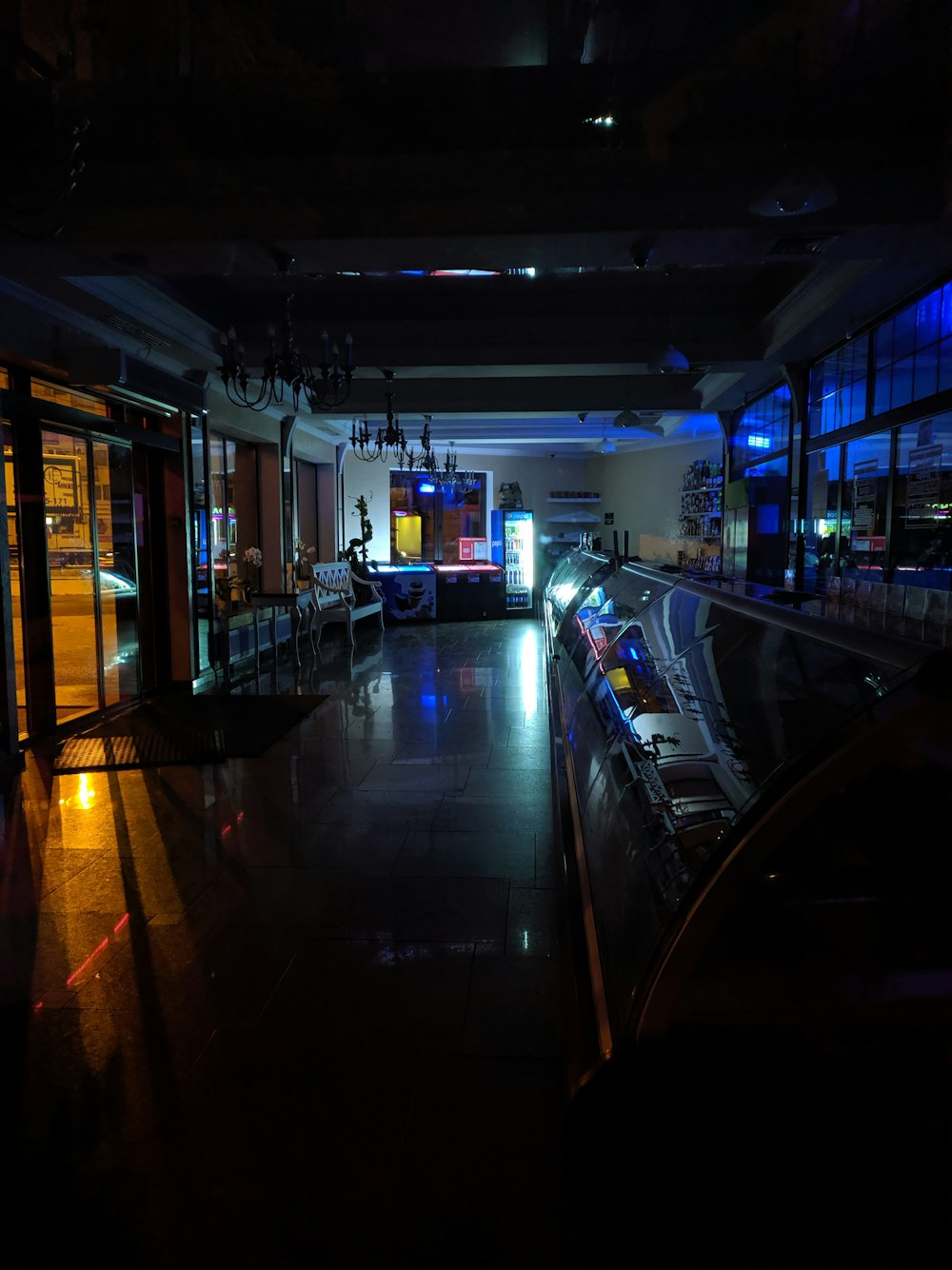 a car parked in a dark parking garage