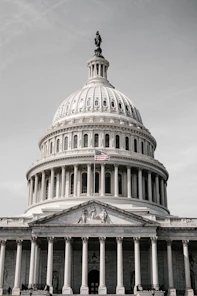 low-angle photography of a U.S. Capitol