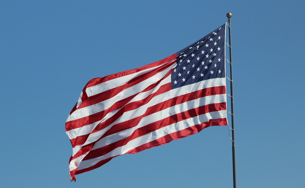 USA flag under clear blue sky