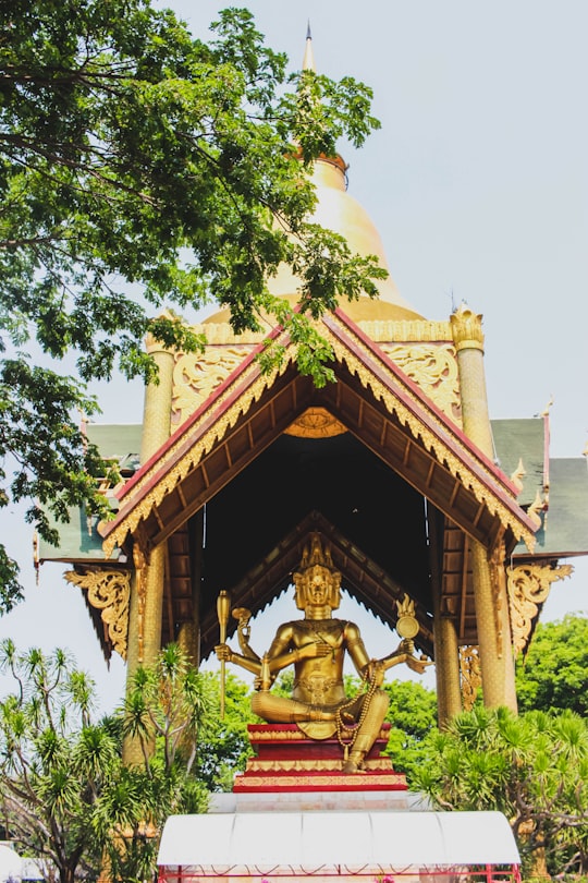 Shiva Nataraja statue under a gazebo in Kenjeran Park Indonesia