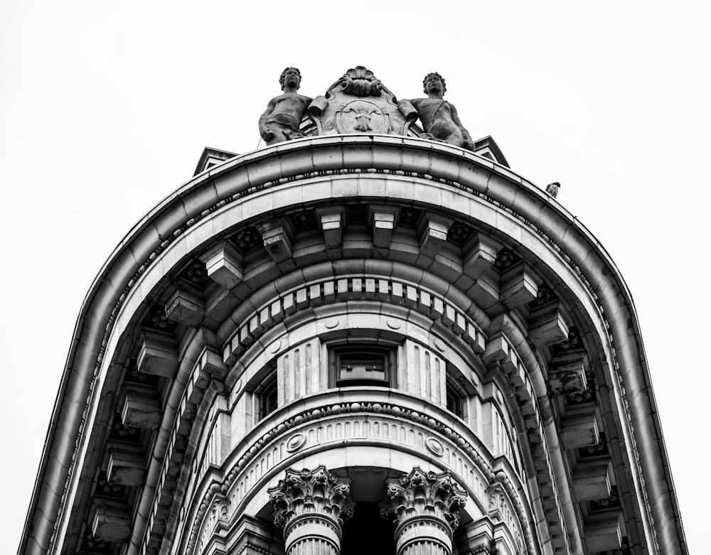 grayscale photo of concrete building