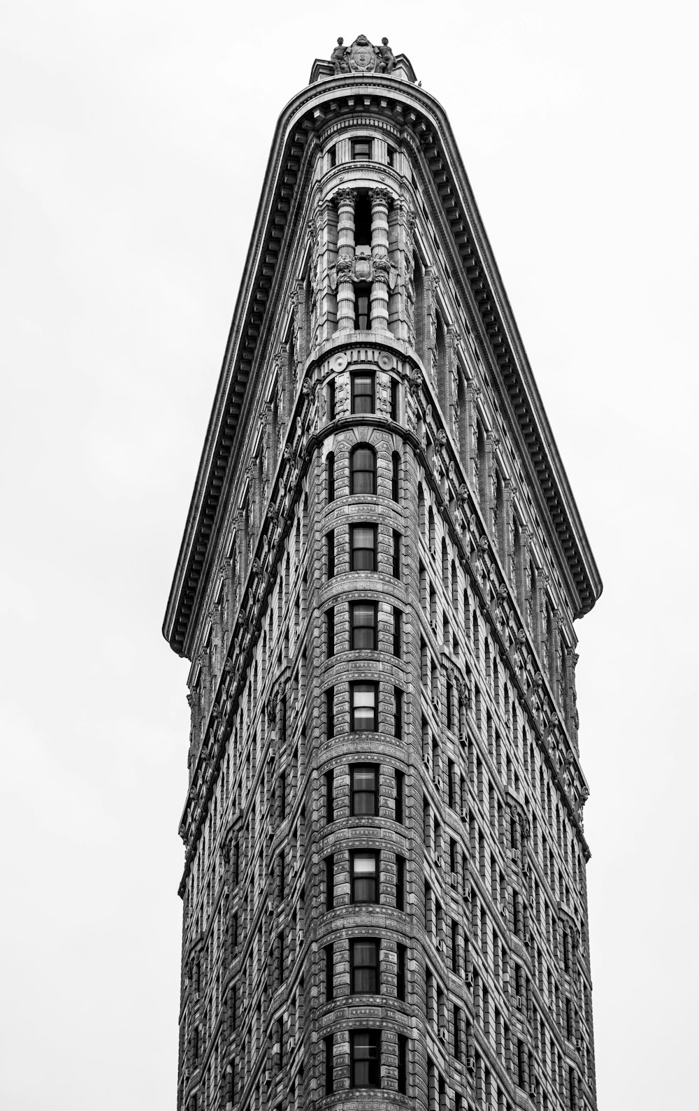 Flatiron Building under white sky