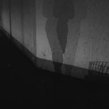 Abstract shadows cast on a textured wall creating mysterious shapes.