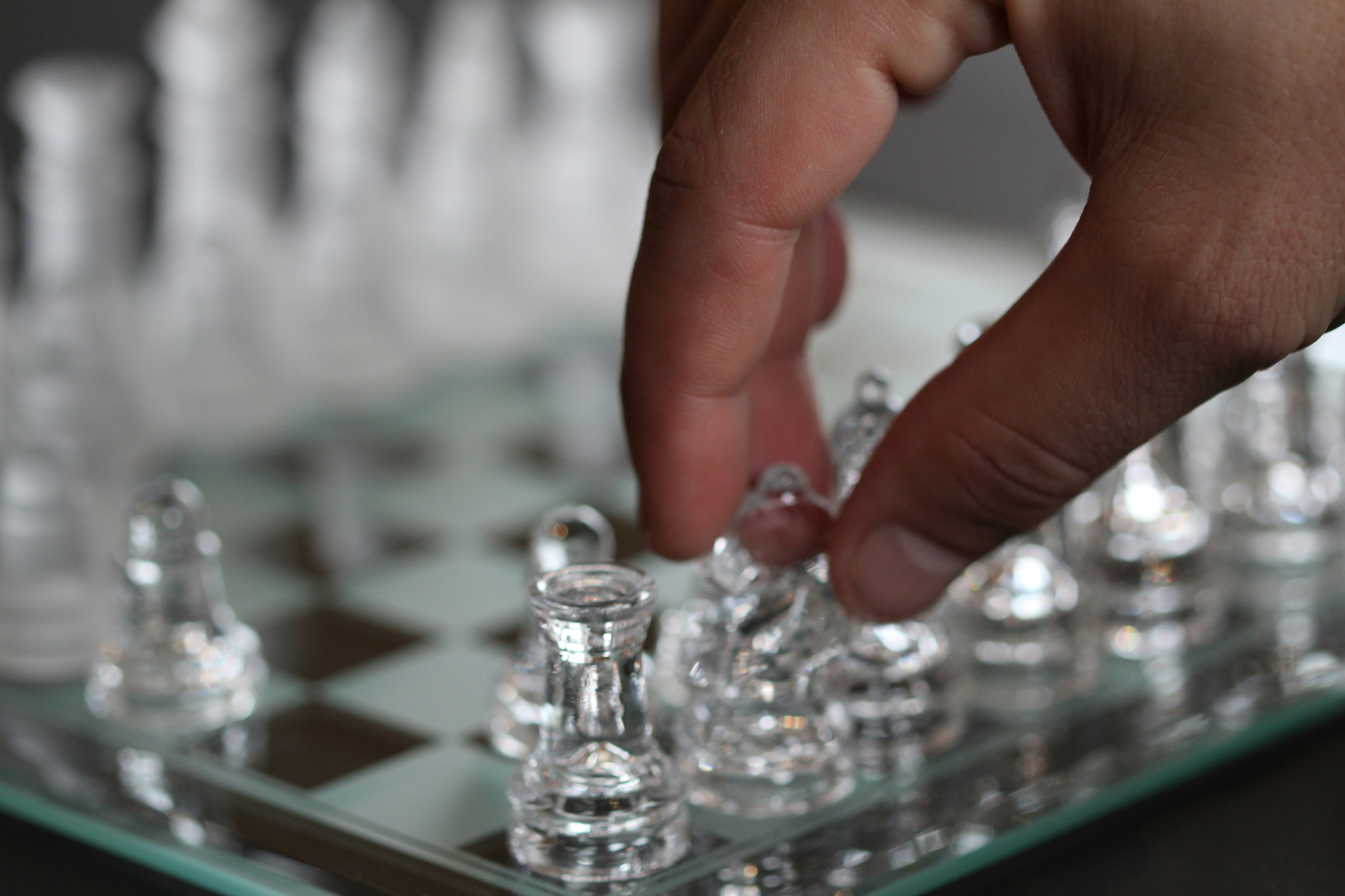 clear acrylic chessboard game set