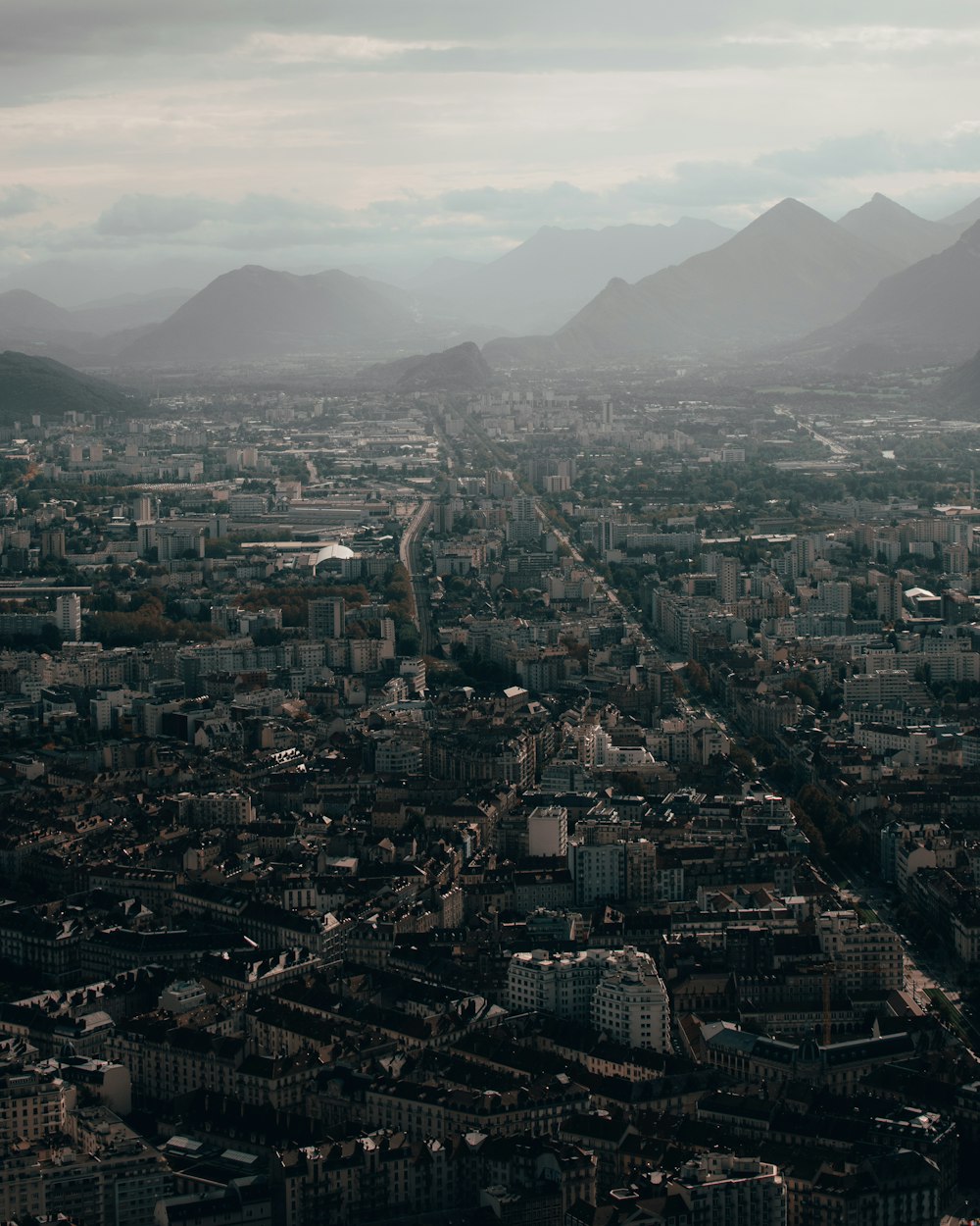 Photographie aérienne de la ville