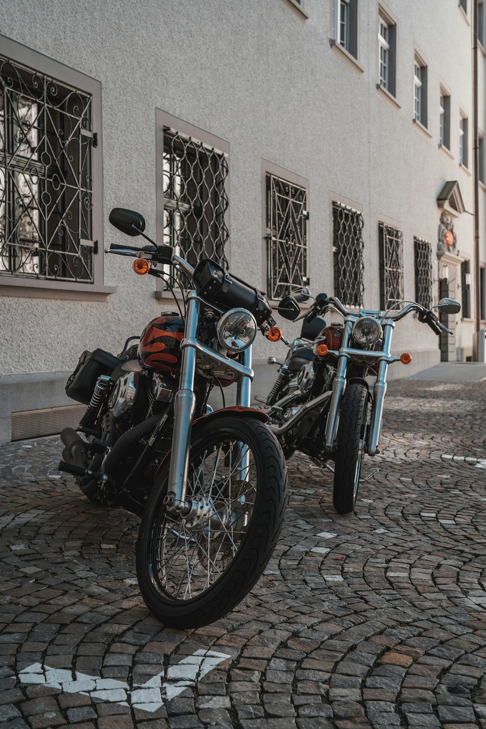 blacka nd red touring motorcycle