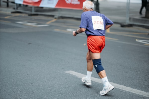Senior doing low impact cardio exercise