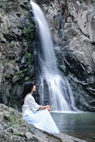 Peaceful waterfall, symbolizing, spiritual reflection